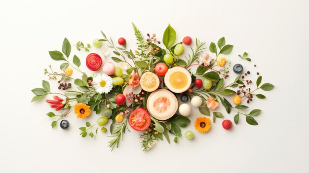 Zestaw pastelowych potraw na stole